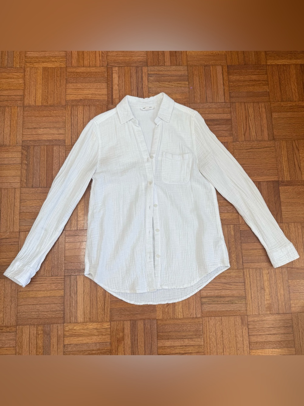 White Gauze Button-Up Shirt